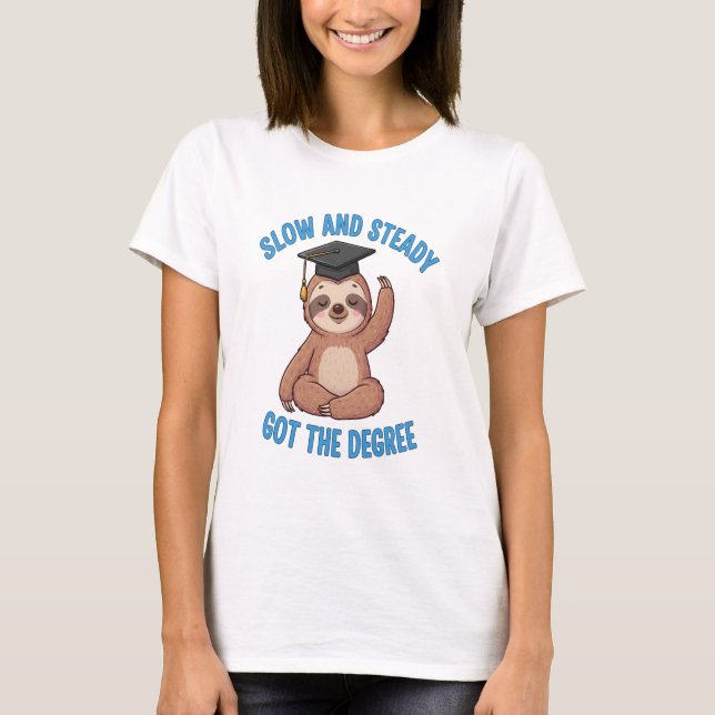 Funny Graduation Sloth T-Shirt (Vorderseite)
