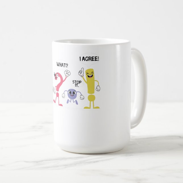 Funny Grammar Lehrer, warten, was stoppen Ich stim Kaffeetasse (VorderseiteRechts)