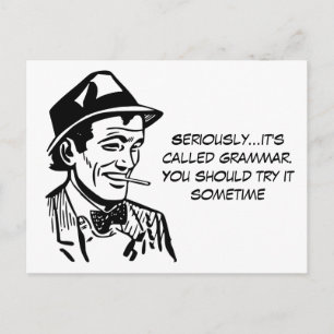 Funny Grammar Nazi Postkarte