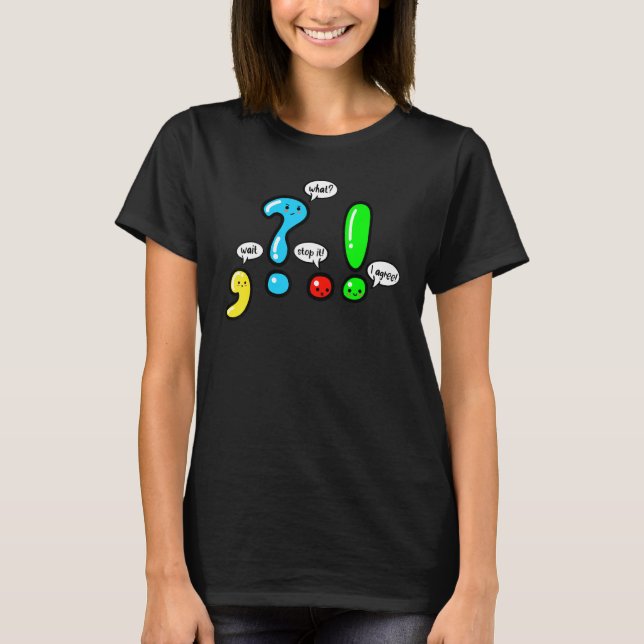 Funny Grammar Punctuation English Teacher T-Shirt (Vorderseite)