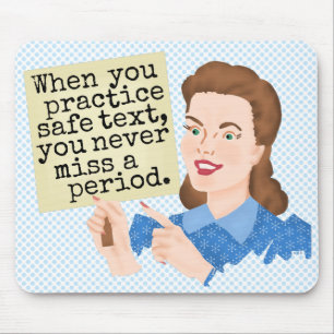 Funny Grammar Retro Spaß  Praktische Sicherheit i Mousepad