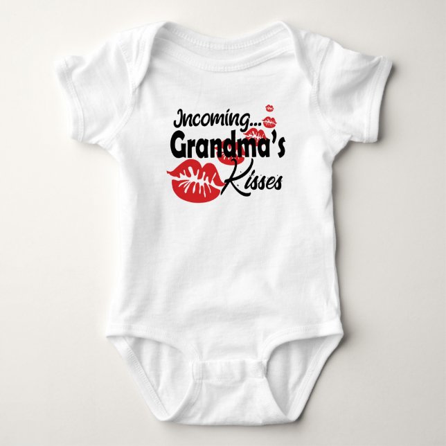 Funny Grandma Kisses Glass Baby Strampler (Vorderseite)