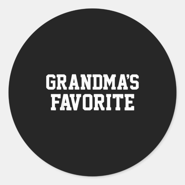 Funny Grandma's Favorite Black Modern Clic Crew  Runder Aufkleber (Vorderseite)