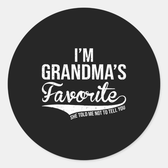 Funny Grandma's Favorite Grandson &amp; Granddaugh Runder Aufkleber (Vorderseite)