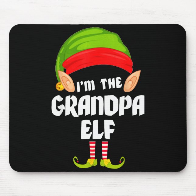 Funny Grandpa Elf Matching Family Group Pj Christm Mousepad (Vorne)