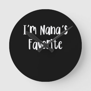 Funny Grandson Ich bin Nanas Liebling Runde Wanduhr