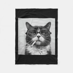 Funny Graphic Cat Smoking Erwachsene Funny _3 Fleecedecke