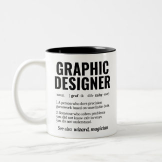 Funny Graphic Designer Dictionary Definition, Gesc Zweifarbige Tasse