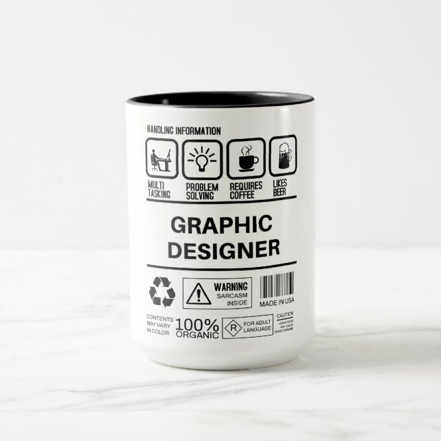 Funny Graphic Designer Handling Information Tasse (Zentrum)