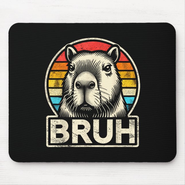 Funny Graphic Meme Capybara Bruh für Jungs Mädchen Mousepad (Vorne)