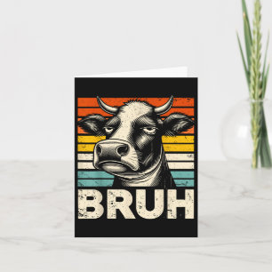 Funny Graphic Meme Cow Bruh für Jungs Mädchen Kind Karte
