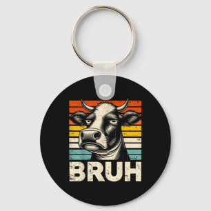 Funny Graphic Meme Cow Bruh für Jungs Mädchen Kind Schlüsselanhänger