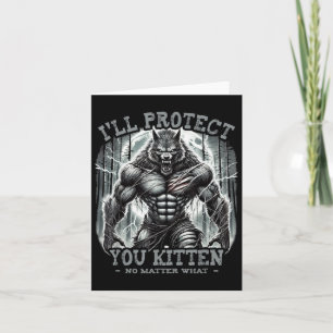 Funny Graphic T-Shirt I ll Protect You Kitten Alph Karte