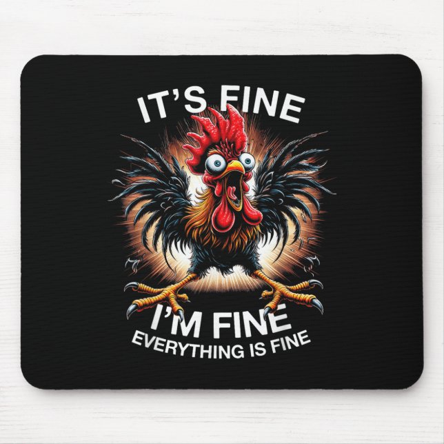 Funny Graphic T-Shirt seine Fine Im Fine Weird Cra Mousepad (Vorne)