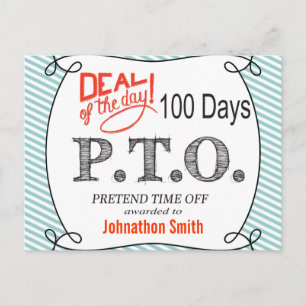 Funny gratuliert dazu, so zu tun, als wäre die Zei Postkarte