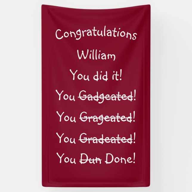 Funny gratuliert Graduate Graduate Party Banner (Vertikal)