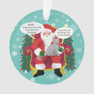 Funny Gray Cat Besuchen Weihnachtsfeiern Ornament
