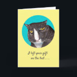 Funny Gray Cat Birthday Grußkarte Karte<br><div class="desc">Funny Gray Cat Birthday Grußkarte für alle Altersstufen</div>