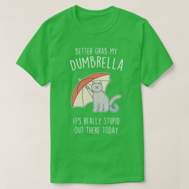 Funny Gray Cat Umbrella T-Shirt (Design vorne)