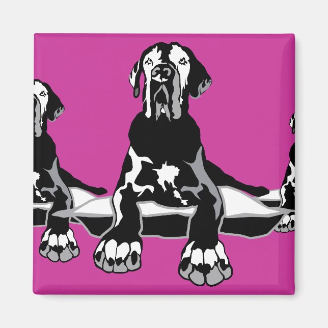 Funny Great Dane Ilios Magnet (Vorne)