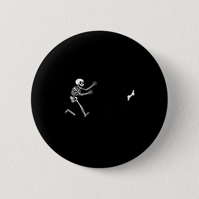 Funny Great Dane Running Skeleton Halloween  Button (Vorderseite)