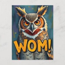 Funny Great Horned Owl WHC Grammar Postcard Postkarte