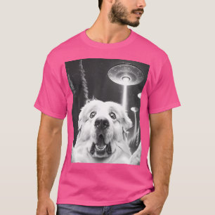 Funny Great Pyrenäen Alien Ufo Ein Selfie Hund neh T-Shirt