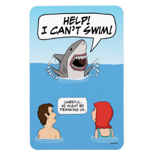 Funny Great White Shark Pranks Schwimmer Magnet