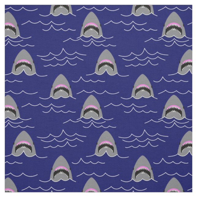 Funny Great White Sharks and Ocean Waves Muster Stoff (Muster)