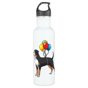 Funny Greater Swiss Mountain Hund mit Balloons Edelstahlflasche