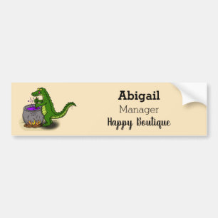 Funny Green Alligator Koch Cartoon Autoaufkleber