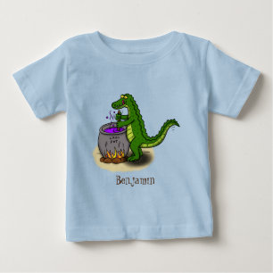Funny Green Alligator Koch Cartoon Baby T-shirt