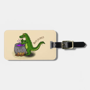 Funny Green Alligator Koch Cartoon Gepäckanhänger