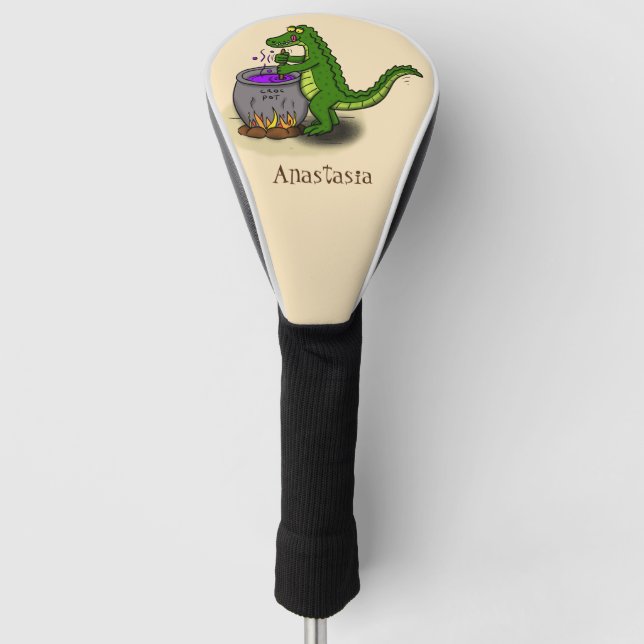 Funny Green Alligator Koch Cartoon Golf Headcover (Vorderseite)
