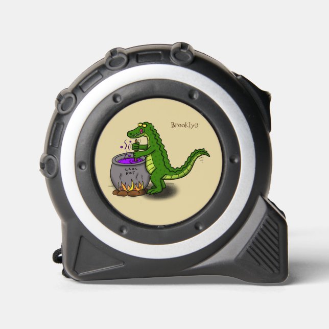 Funny Green Alligator Koch Cartoon Maßband (Vorderseite)
