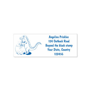 Funny Green Alligator Koch Cartoon Permastempel
