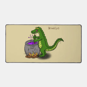 Funny Green Alligator Koch Cartoon Schreibtischunterlage