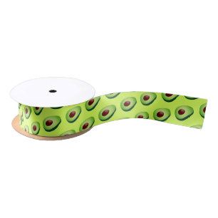 Funny green Avocado Fruchtmuster Geschenk Band Satinband