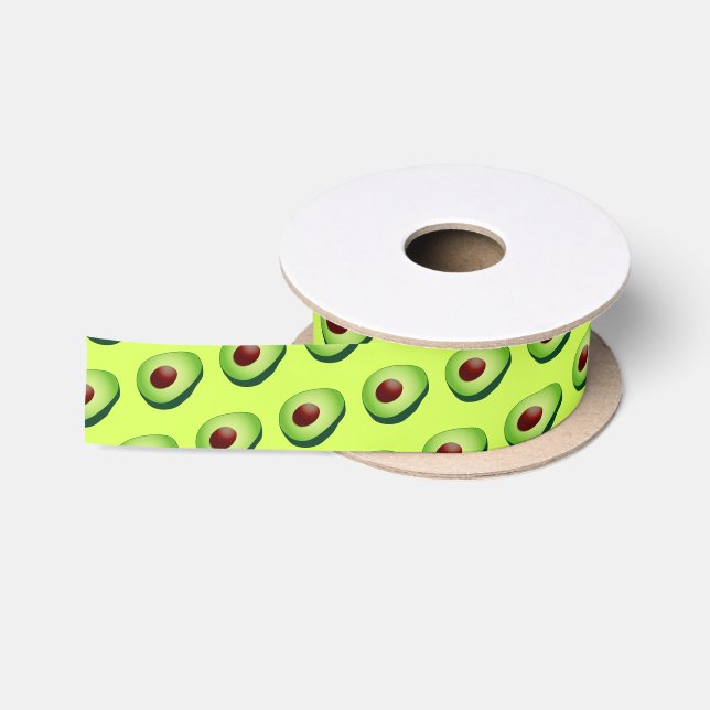 Funny green Avocado Fruchtmuster Geschenk Band Satinband (Spule)