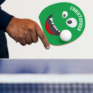 Funny Green Beängstigend Face Novelty Personalisie Tischtennis Schläger