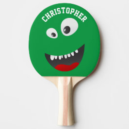 Funny Green Beängstigend Face Novelty Personalisie Tischtennis Schläger