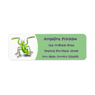 Funny green beten mantis Cartoon Illustration