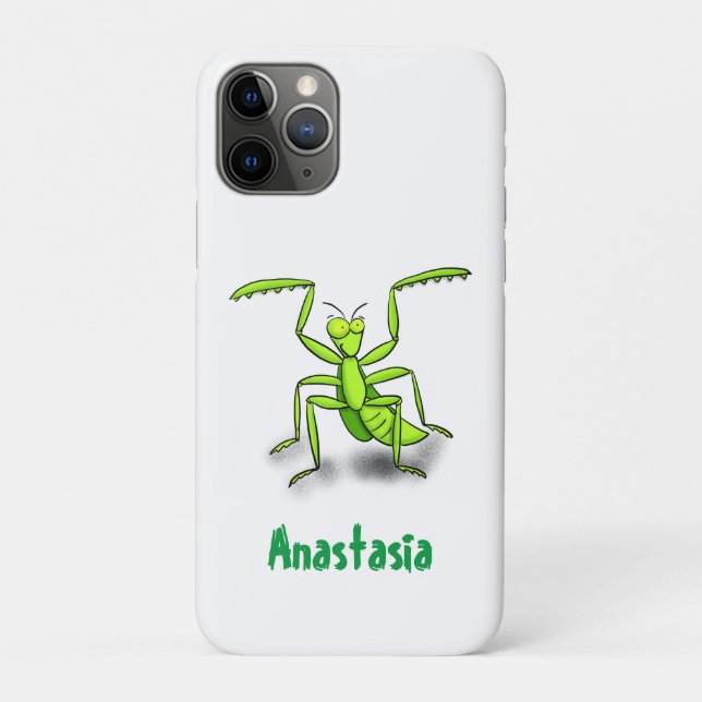 Funny green beten mantis Cartoon Illustration Case-Mate iPhone Hülle (Rückseite)