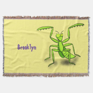 Funny green beten mantis Cartoon Illustration Decke