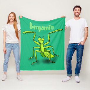 Funny green beten mantis Cartoon Illustration Fleecedecke