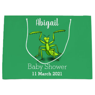 Funny green beten mantis Cartoon Illustration Große Geschenktüte