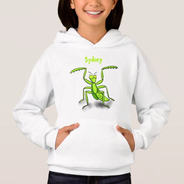 Funny green beten mantis Cartoon Illustration Hoodie (Vorderseite)