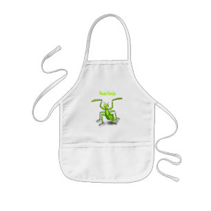 Funny green beten mantis Cartoon Illustration Kinderschürze