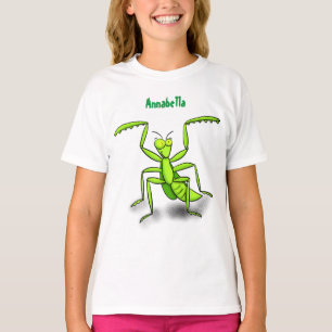 Funny green beten mantis Cartoon Illustration T-Shirt