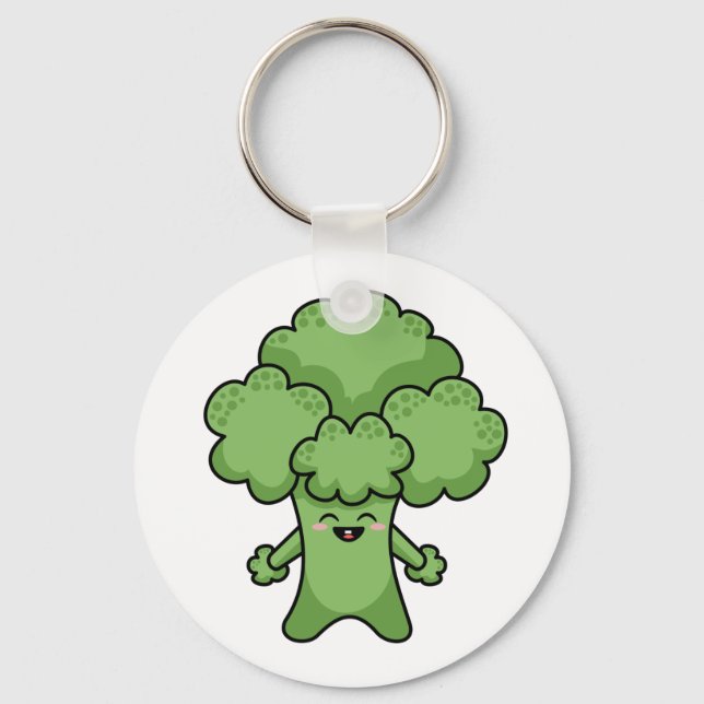 Funny Green Broccoli Schlüsselanhänger (Vorderseite)